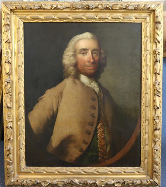 Thomas Frye (Irish c. 1719-1762), oil on canvas, half-length portrait of a gentleman (Palmes family)